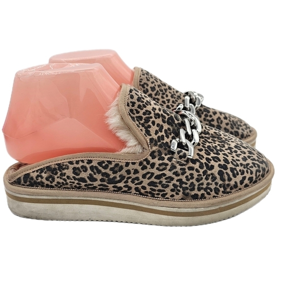 DOLCE VITA Haiden Womens Leopard Suede Slippers - Picture 1 of 8